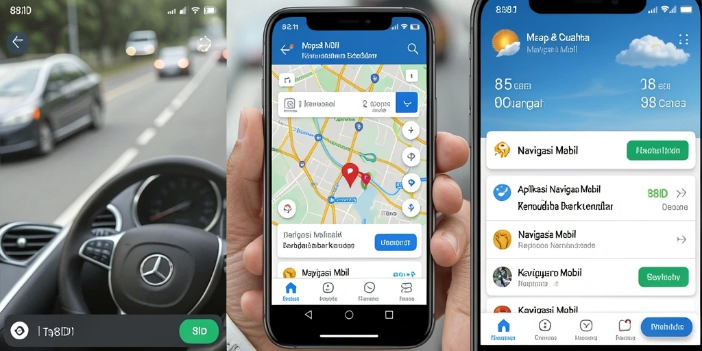 Antarmuka pengguna 88ID yang sederhana dan fungsional untuk navigasi mobil.