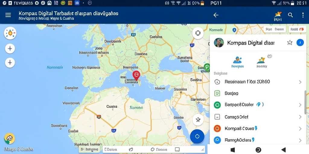 Tampilan antarmuka PG11 menampilkan kompas digital yang jelas dan informatif.