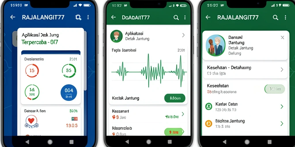 Tampilan antarmuka aplikasi Detak Jantung RAJALANGIT77 yang intuitif.