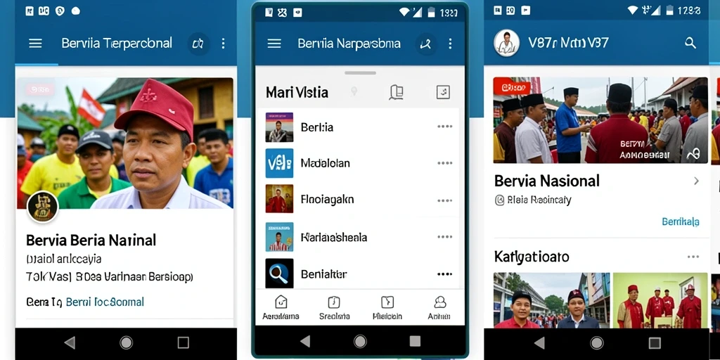 Tampilan antarmuka aplikasi Berita Nasional V87 yang modern dan responsif.