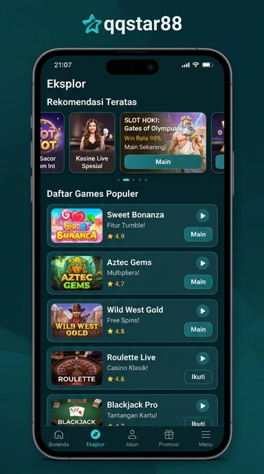 Tampilan katalog aplikasi qqstar88