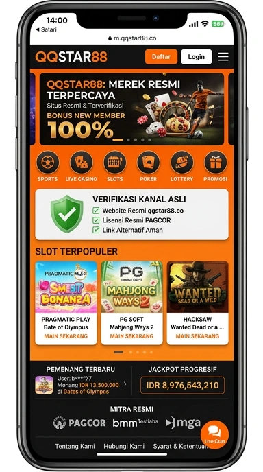 Tampilan kanal resmi qqstar88
